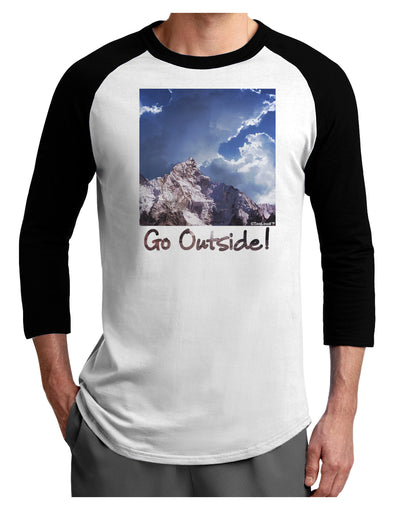 Go Outside Mountain Adult Raglan Shirt by TooLoud-TooLoud-White-Black-X-Small-Davson Sales