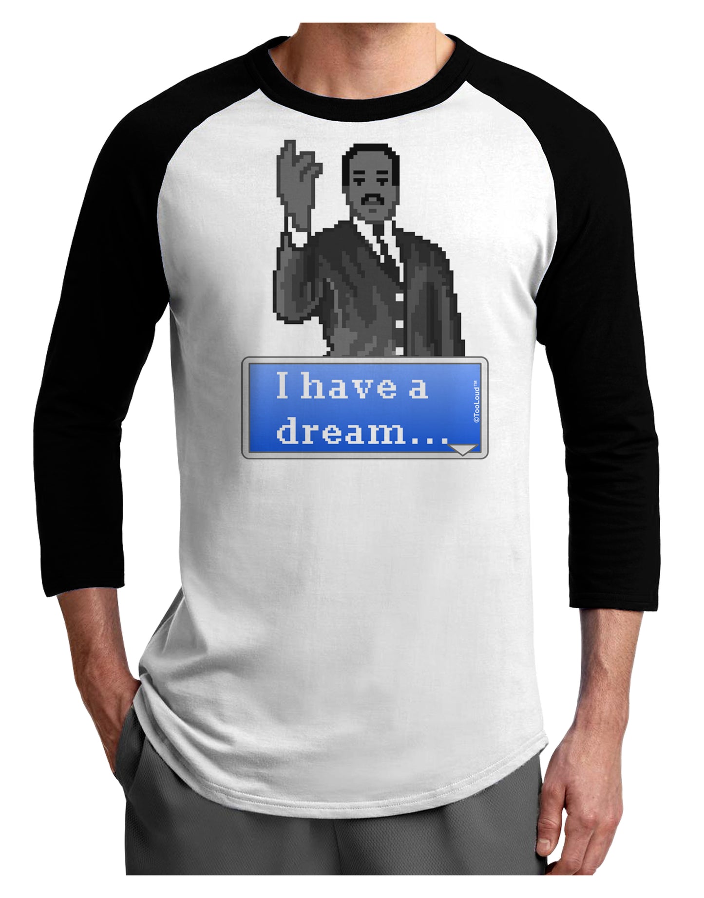 I have a Dream Pixel Art Adult Raglan Shirt by TooLoud-TooLoud-White-Black-X-Small-Davson Sales