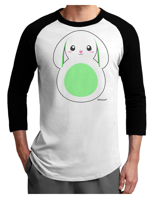Cute Bunny with Floppy Ears - Green Adult Raglan Shirt by TooLoud-TooLoud-White-Black-X-Small-Davson Sales