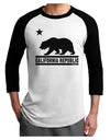 California Republic Design - Cali Bear Adult Raglan Shirt by TooLoud-TooLoud-White-Black-X-Small-Davson Sales