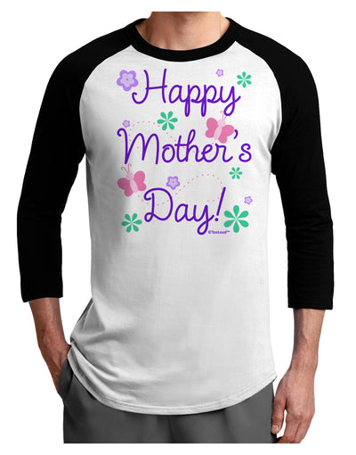 Happy Mother's Day Design Adult Raglan Shirt by TooLoud-TooLoud-White-Black-X-Small-Davson Sales