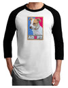 Adopt Cute Puppy Cat Adoption Adult Raglan Shirt-TooLoud-White-Black-X-Small-Davson Sales