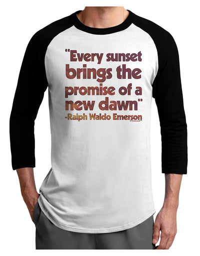 Emerson Sunset Quote Adult Raglan Shirt-Mens-Tshirts-TooLoud-White-Black-X-Small-Davson Sales