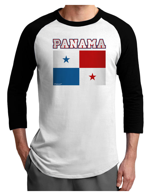 Panama Flag Adult Raglan Shirt-Raglan Shirt-TooLoud-White-Black-X-Small-Davson Sales