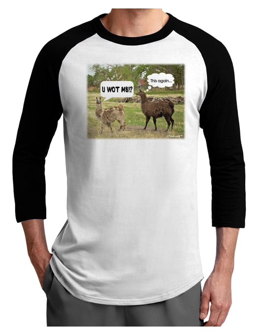 Angry Standing Llamas Adult Raglan Shirt by TooLoud-TooLoud-White-Black-X-Small-Davson Sales