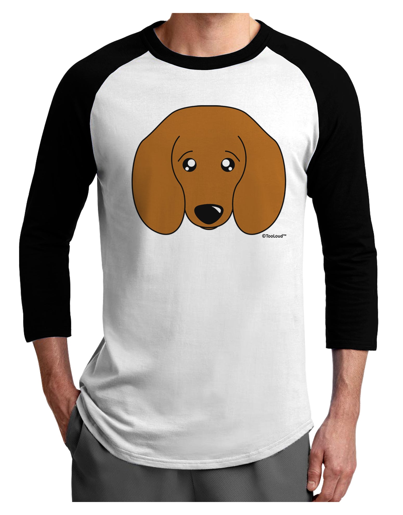Cute Doxie Dachshund Dog Adult Raglan Shirt by TooLoud-TooLoud-White-Black-X-Small-Davson Sales