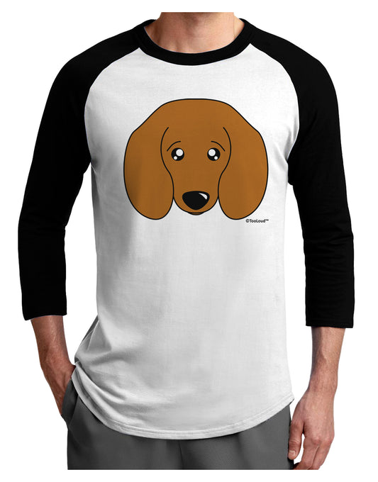 Cute Doxie Dachshund Dog Adult Raglan Shirt by TooLoud-TooLoud-White-Black-X-Small-Davson Sales