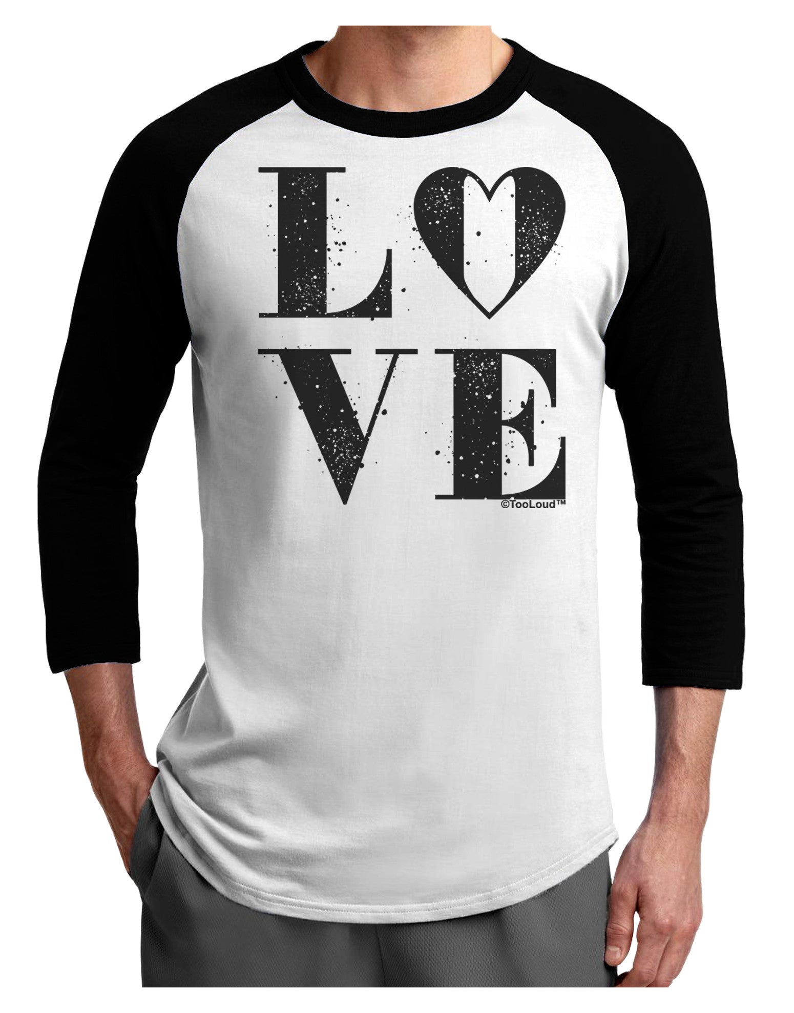 Love Splatter Adult Raglan Shirt-Raglan Shirt-TooLoud-White-Black-X-Small-Davson Sales
