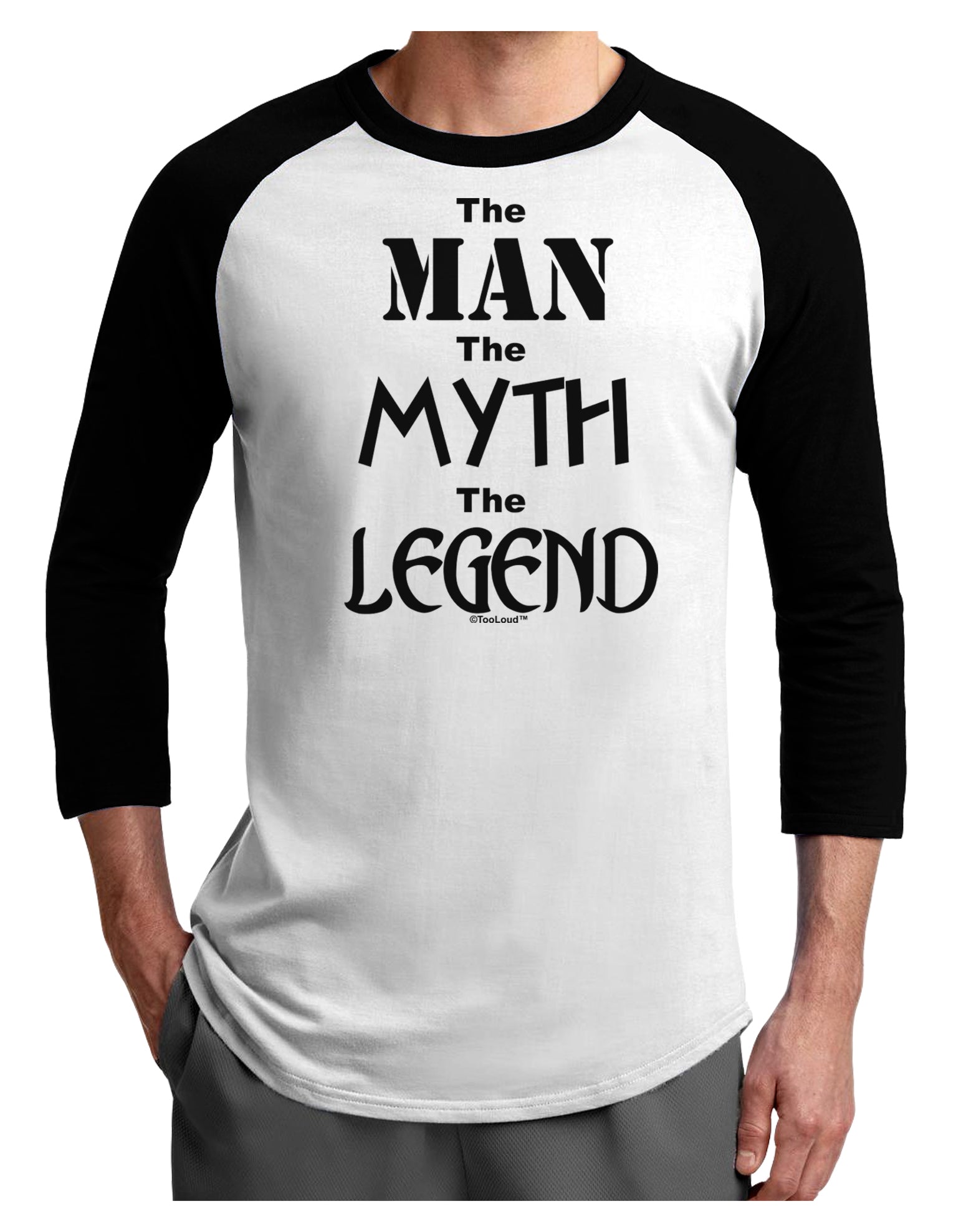 The Man The Myth The Legend Adult Raglan Shirt by TooLoud-TooLoud-White-Black-X-Small-Davson Sales