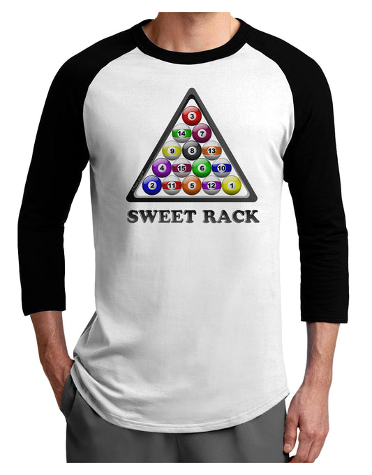 Sweet Rack - Pool Adult Raglan Shirt-Raglan Shirt-TooLoud-White-Black-X-Small-Davson Sales