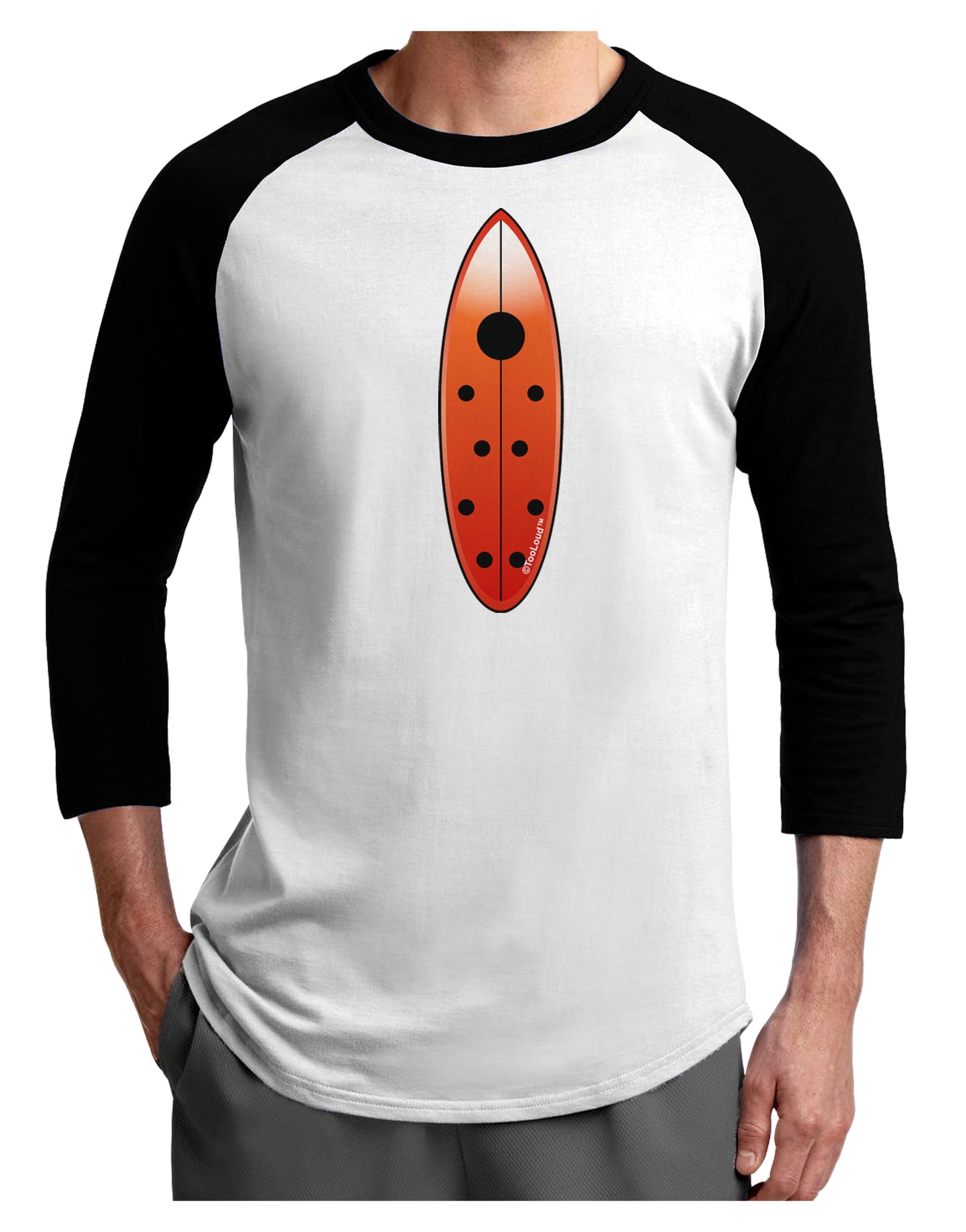 Ladybug Surfboard Adult Raglan Shirt by TooLoud-TooLoud-White-Black-X-Small-Davson Sales