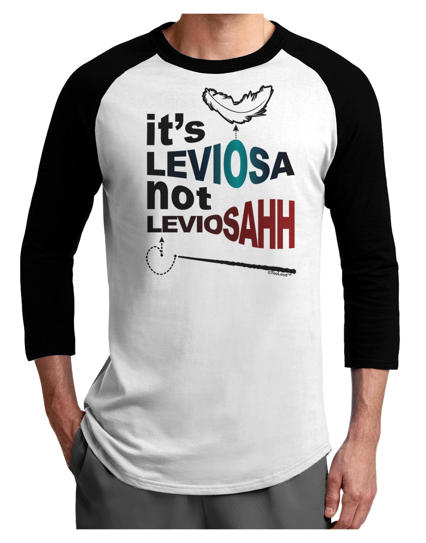 It's LeviOsa not LeviosAHH Adult Raglan Shirt-Raglan Shirt-TooLoud-White-Black-X-Small-Davson Sales