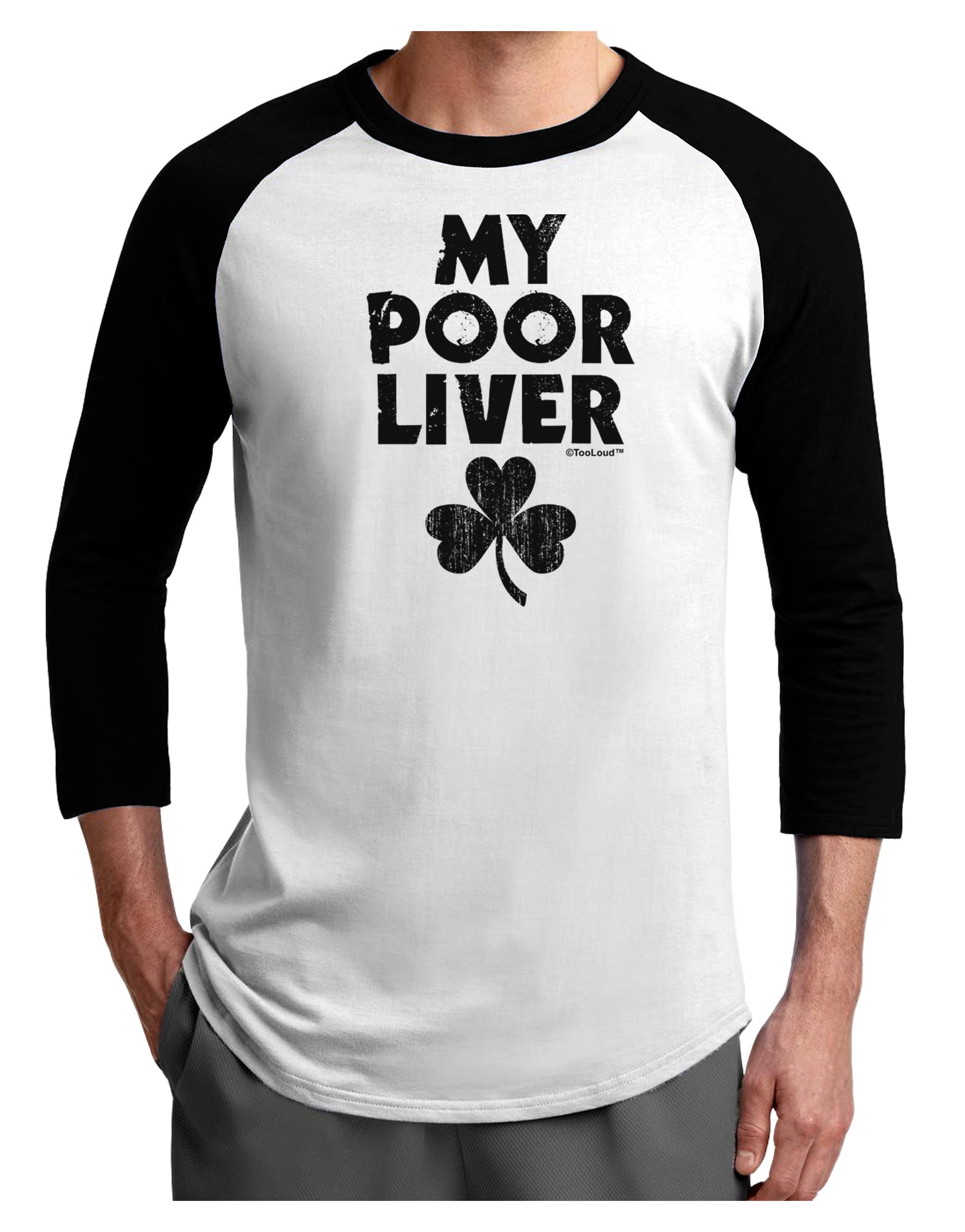 My Poor Liver - St Patrick's Day Adult Raglan Shirt by TooLoud-TooLoud-White-Black-X-Small-Davson Sales
