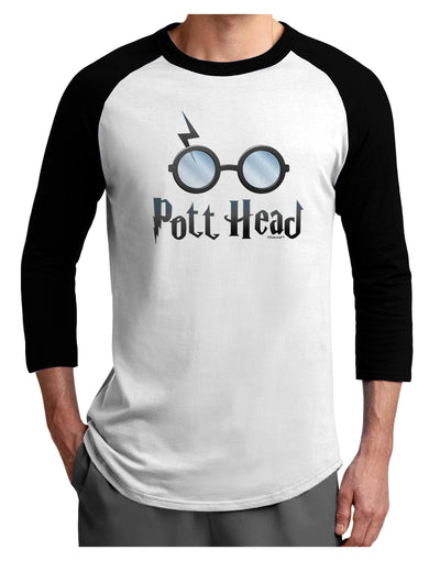 Pott Head Magic Glasses Adult Raglan Shirt-TooLoud-White-Black-X-Small-Davson Sales