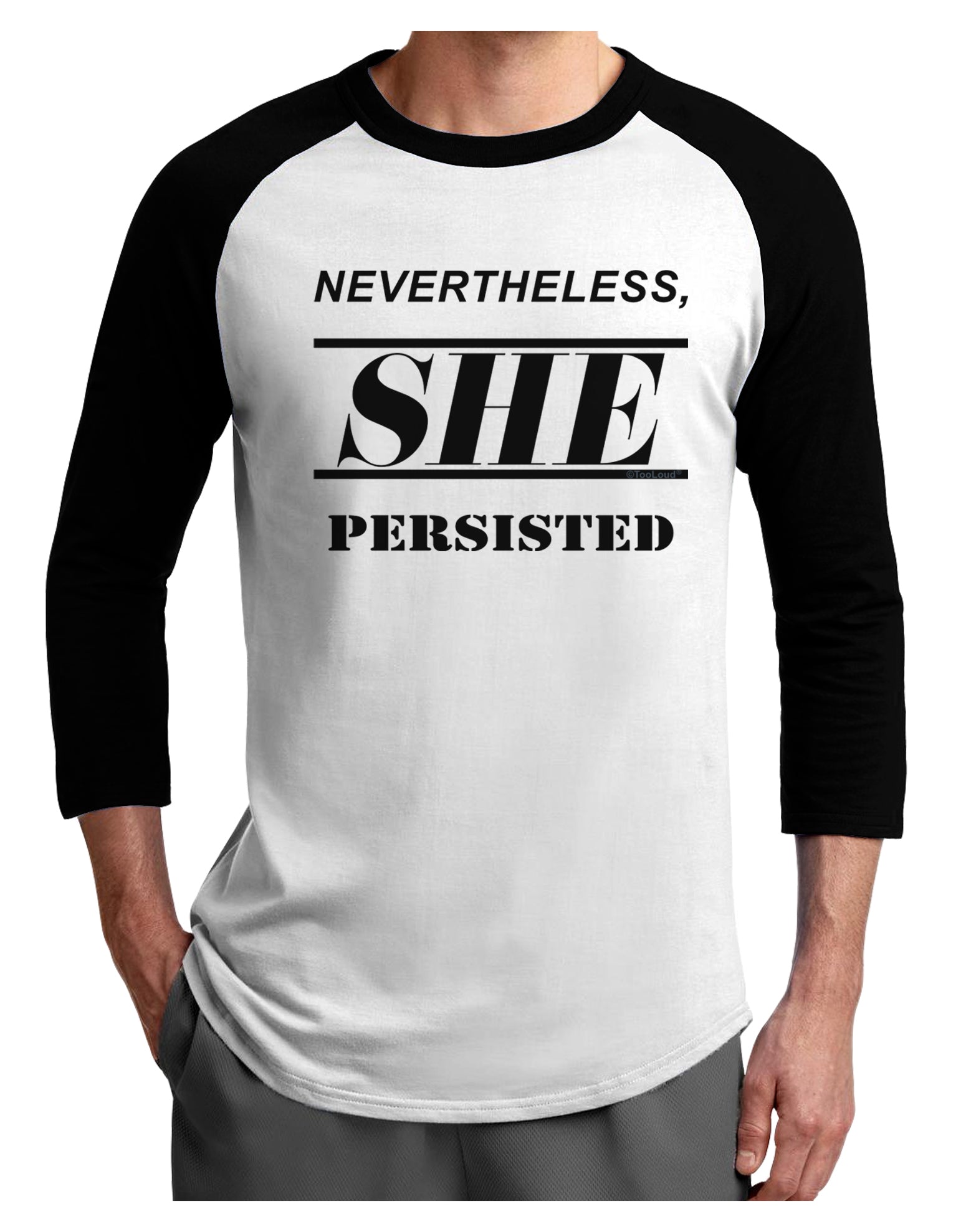 Nevertheless She Persisted Women's Rights Adult Raglan Shirt by TooLoud-TooLoud-White-Black-X-Small-Davson Sales