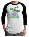 My First Easter Gel Look Print Adult Raglan Shirt-Raglan Shirt-TooLoud-White-Black-X-Small-Davson Sales