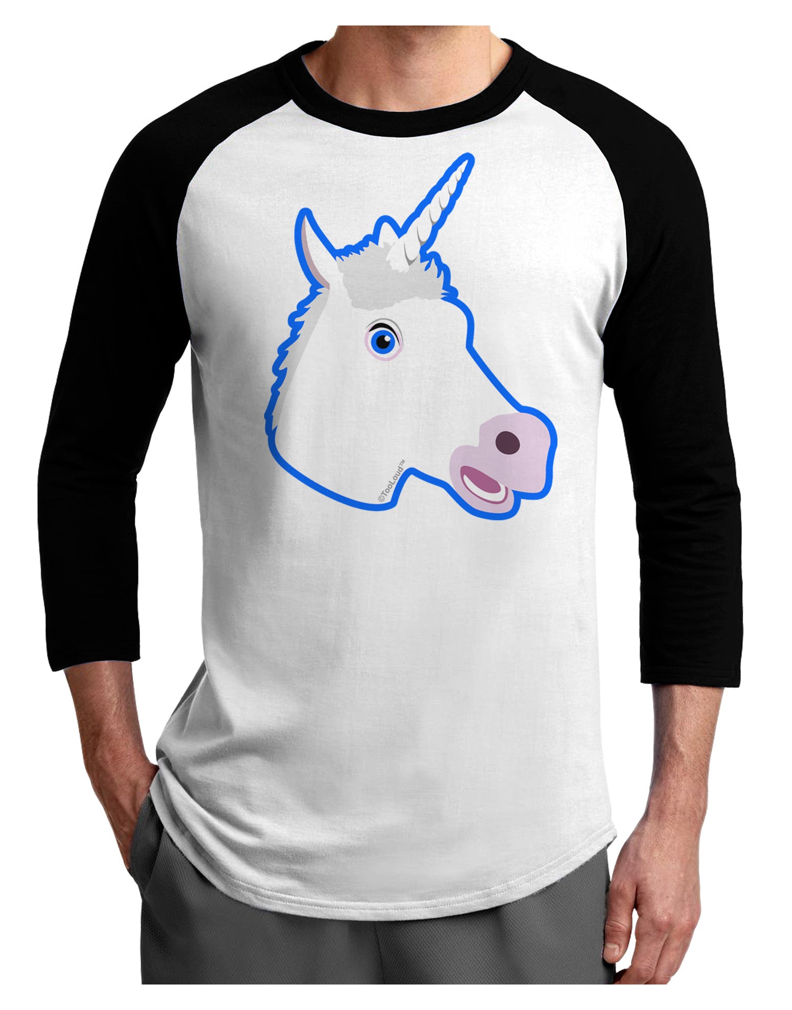 Fanciful Unicorn Adult Raglan Shirt-Raglan Shirt-TooLoud-White-Black-X-Small-Davson Sales