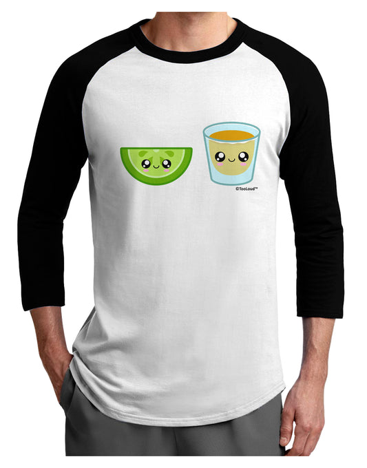 Cute Tequila Shot and Lime Wedge Adult Raglan Shirt by TooLoud-TooLoud-White-Black-X-Small-Davson Sales