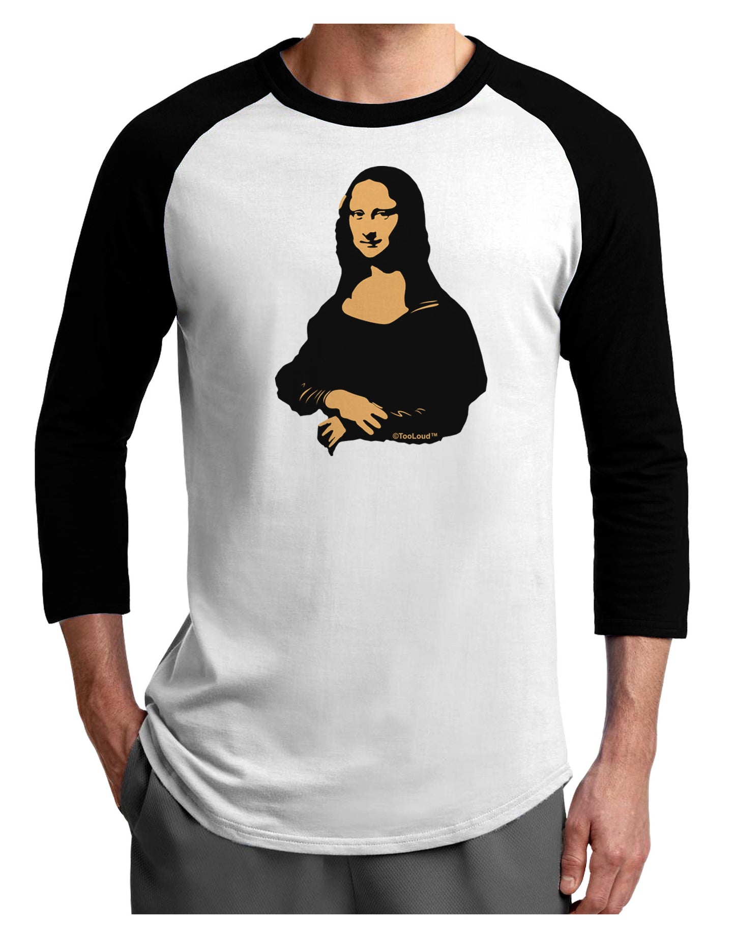 Mona Cutout Adult Raglan Shirt-Raglan Shirt-TooLoud-White-Black-X-Small-Davson Sales