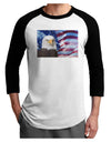 All American Eagle Adult Raglan Shirt-TooLoud-White-Black-X-Small-Davson Sales