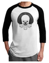 Scary Clown Grayscale Adult Raglan Shirt-TooLoud-White-Black-X-Small-Davson Sales