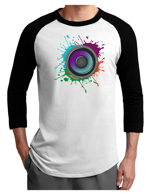 Paint Splatter Speaker Adult Raglan Shirt-Raglan Shirt-TooLoud-White-Black-X-Small-Davson Sales