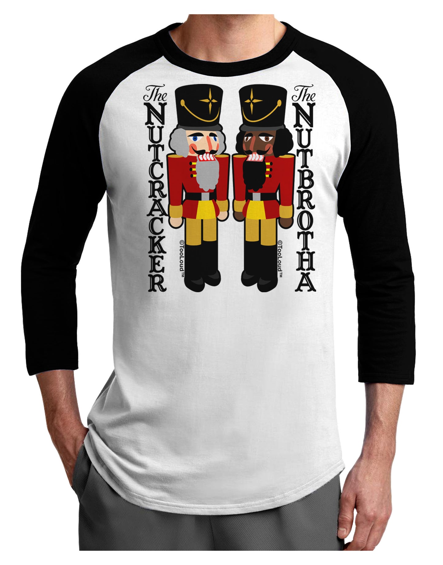 The Nutcracker and Nutbrotha Adult Raglan Shirt by-Raglan Shirt-TooLoud-White-Black-X-Small-Davson Sales