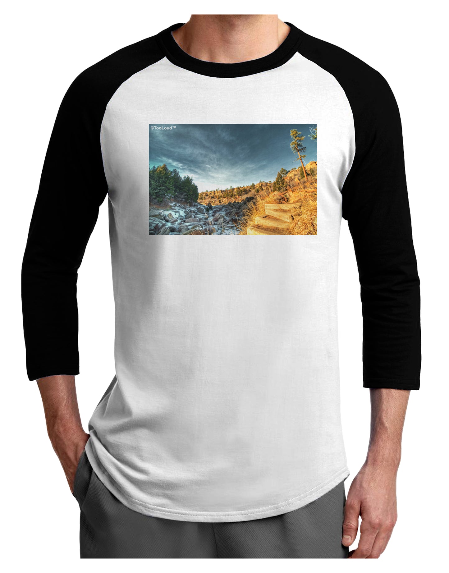 Castlewood Canyon Adult Raglan Shirt-Raglan Shirt-TooLoud-White-Black-X-Small-Davson Sales