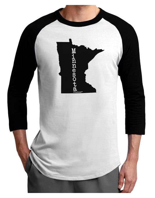 Minnesota - United States Shape Adult Raglan Shirt-Raglan Shirt-TooLoud-White-Black-X-Small-Davson Sales