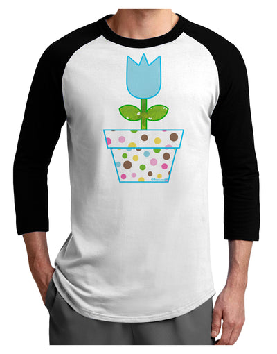 Easter Tulip Design - Blue Adult Raglan Shirt by TooLoud-TooLoud-White-Black-X-Small-Davson Sales