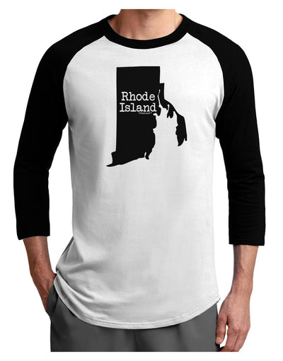 Rhode Island - United States Shape Adult Raglan Shirt by TooLoud-TooLoud-White-Black-X-Small-Davson Sales