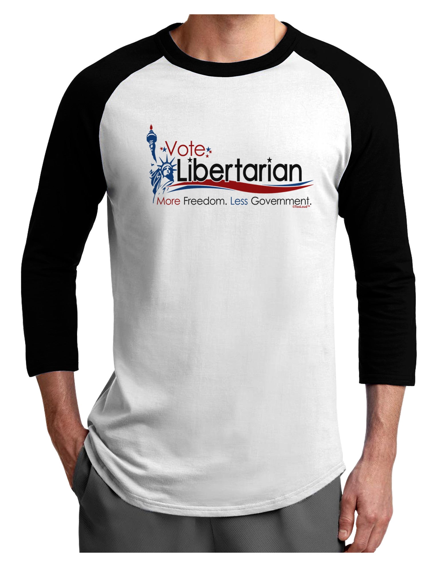 Libertarian Slogan Adult Raglan Shirt-Raglan Shirt-TooLoud-White-Black-X-Small-Davson Sales