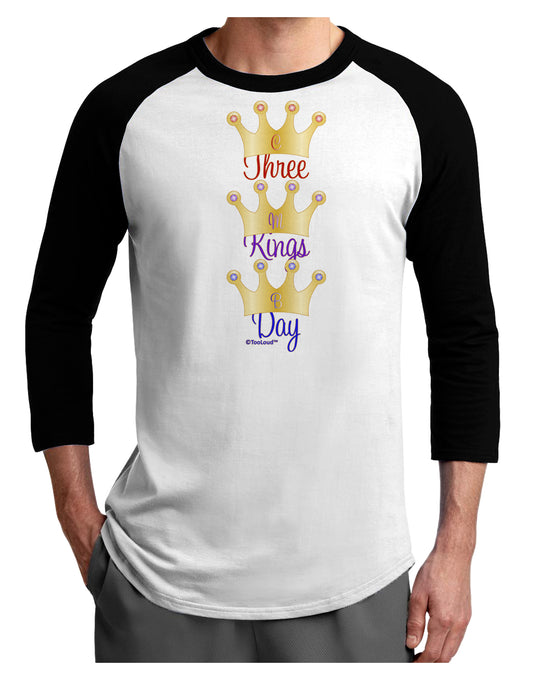 Three Kings Day - C M B Crowns Adult Raglan Shirt by TooLoud-Raglan Shirt-TooLoud-White-Black-X-Small-Davson Sales