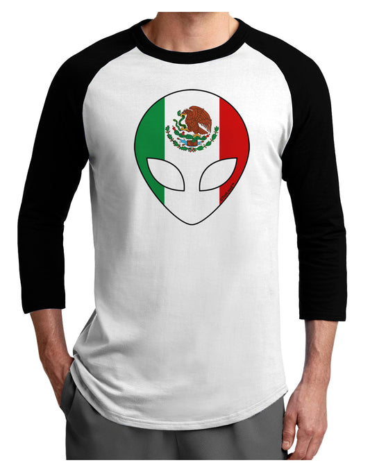 Mexican Flag Extraterrestrial Adult Raglan Shirt-Raglan Shirt-TooLoud-White-Black-X-Small-Davson Sales