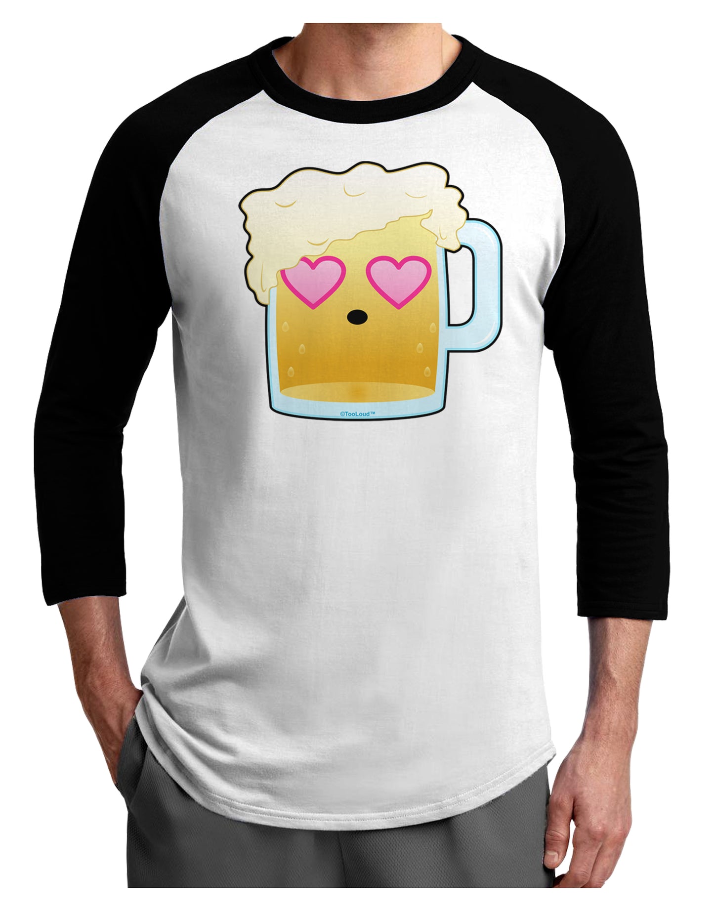 Cute Infatuated Beer Adult Raglan Shirt by TooLoud-TooLoud-White-Black-X-Small-Davson Sales