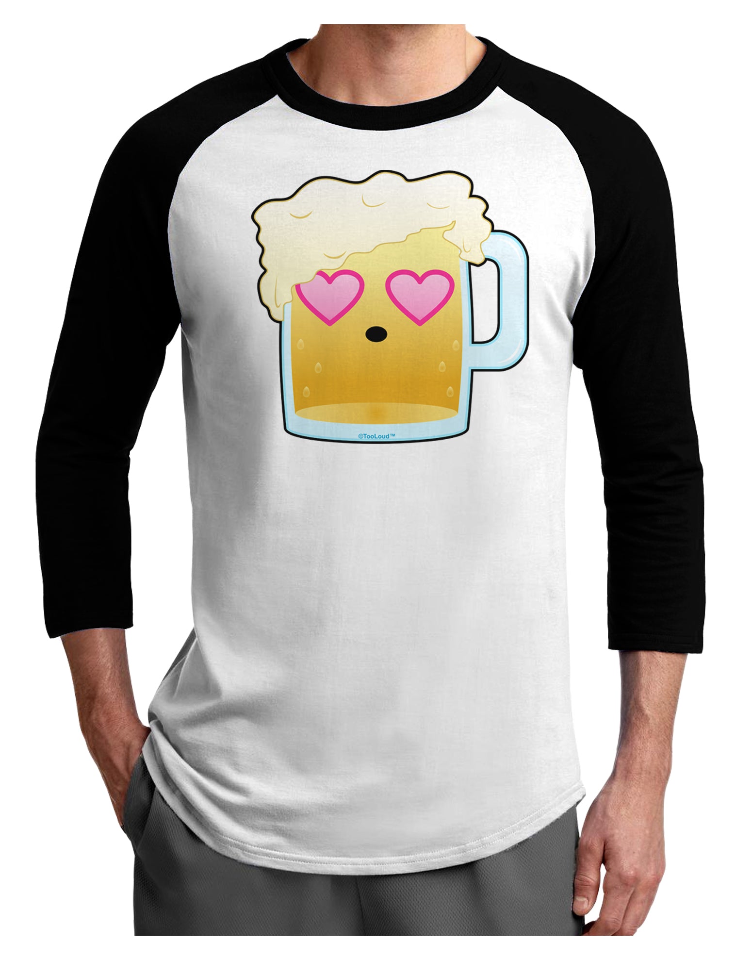 Cute Infatuated Beer Adult Raglan Shirt by TooLoud-TooLoud-White-Black-X-Small-Davson Sales