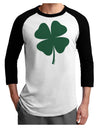Lucky Four Leaf Clover St Patricks Day Adult Raglan Shirt-Raglan Shirt-TooLoud-White-Black-X-Small-Davson Sales