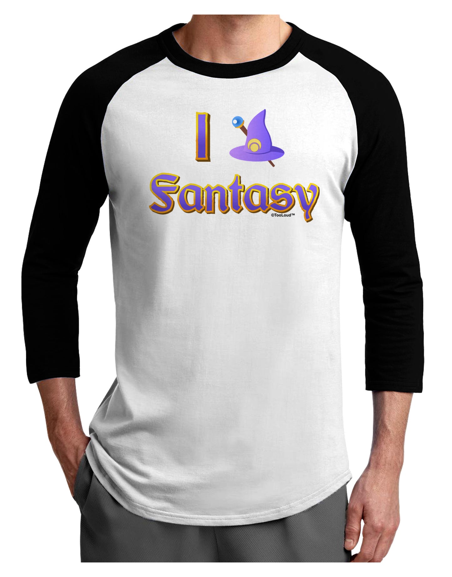 I Love Fantasy Adult Raglan Shirt-Raglan Shirt-TooLoud-White-Black-X-Small-Davson Sales