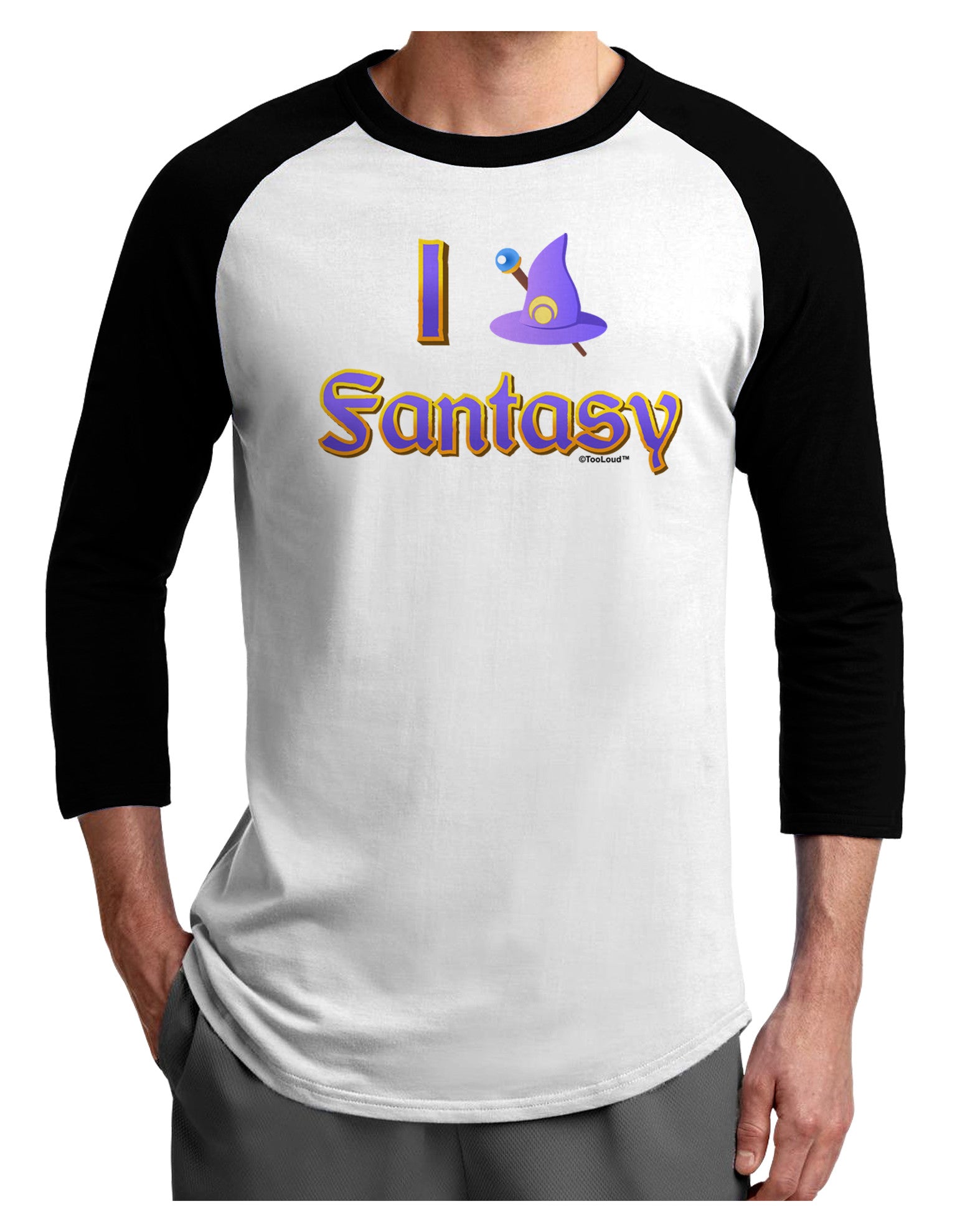 I Love Fantasy Adult Raglan Shirt-Raglan Shirt-TooLoud-White-Black-X-Small-Davson Sales