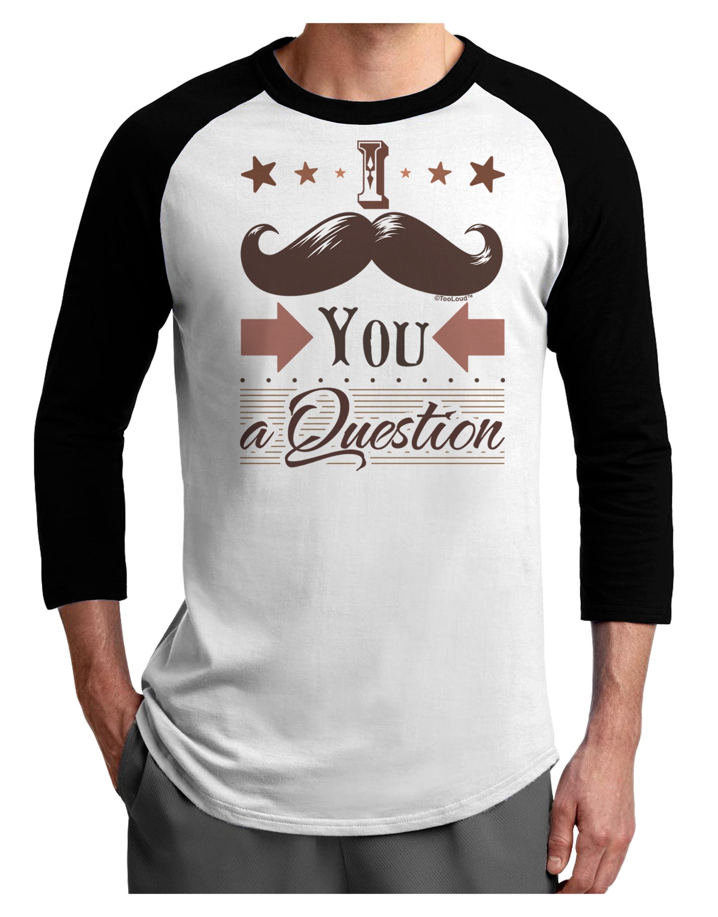 I Mustache You a Question Adult Raglan Shirt-Raglan Shirt-TooLoud-White-Black-X-Small-Davson Sales