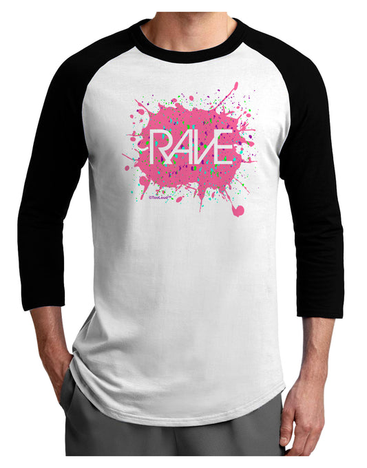 Rave Splatter Pink Adult Raglan Shirt-Raglan Shirt-TooLoud-White-Black-X-Small-Davson Sales