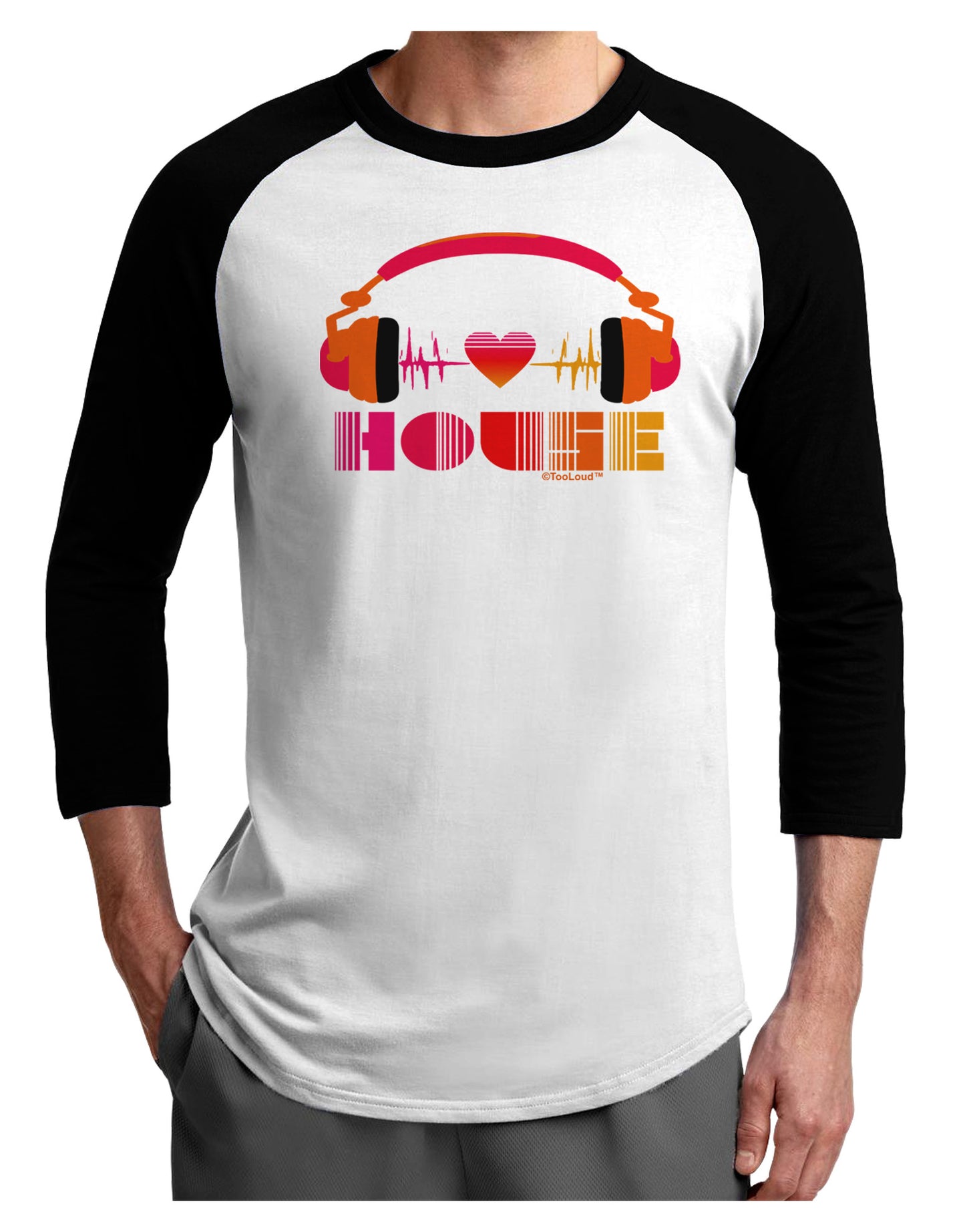 Heart House Adult Raglan Shirt-Raglan Shirt-TooLoud-White-Black-X-Small-Davson Sales