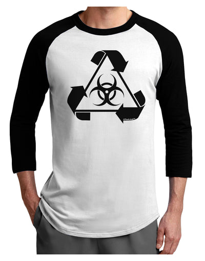 Recycle Biohazard Sign Black and White Adult Raglan Shirt by TooLoud-TooLoud-White-Black-X-Small-Davson Sales