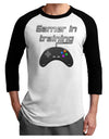 Gamer In Training Color Adult Raglan Shirt-TooLoud-White-Black-X-Small-Davson Sales