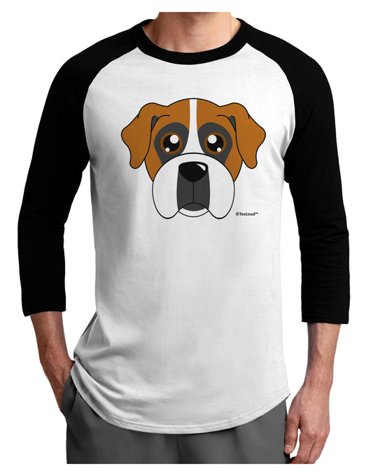 Cute Boxer Dog Adult Raglan Shirt-Raglan Shirt-TooLoud-White-Black-X-Small-Davson Sales