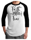 Faith Conquers Fear Adult Raglan Shirt-Mens T-Shirt-TooLoud-White-Black-X-Small-Davson Sales