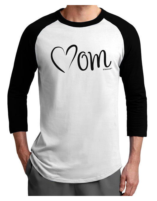 Mom with Brushed Heart Design Adult Raglan Shirt by TooLoud-TooLoud-White-Black-X-Small-Davson Sales