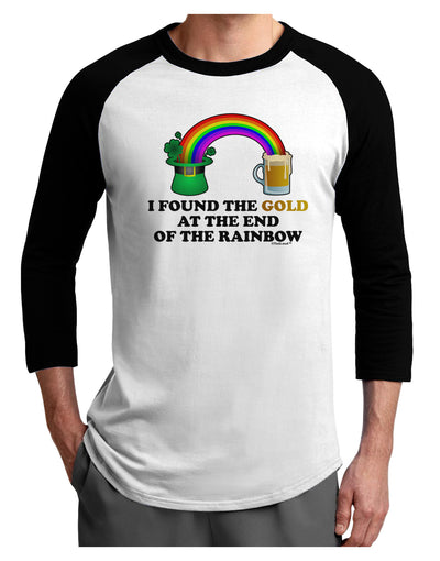 End Of The Rainbow Text Adult Raglan Shirt-Raglan Shirt-TooLoud-White-Black-X-Small-Davson Sales