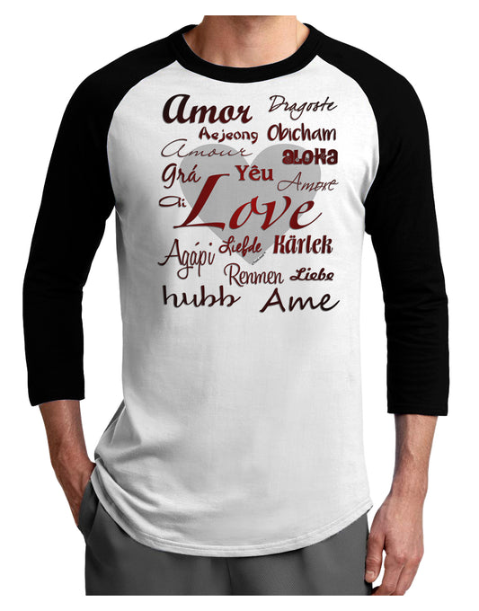 Love Languages Adult Raglan Shirt by TooLoud-TooLoud-White-Black-X-Small-Davson Sales