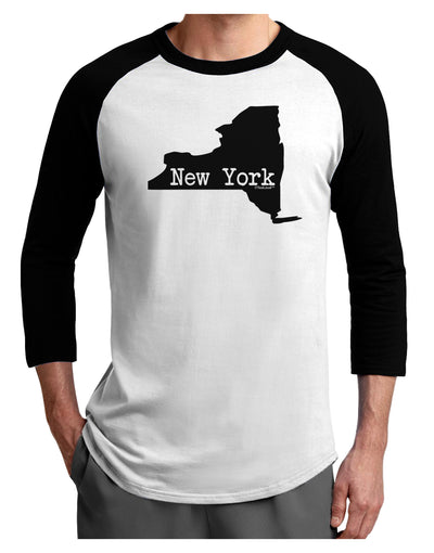 New York - United States Shape Adult Raglan Shirt by TooLoud-TooLoud-White-Black-X-Small-Davson Sales